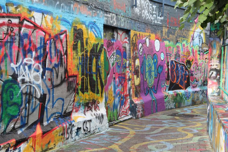 Graffiti street Werregarenstraat, Ghent, Belgium
