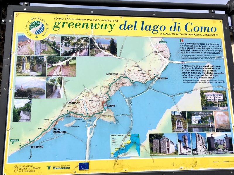 Greenway del lago di Como map