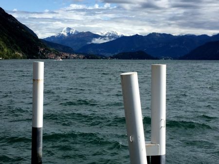 Lago di Como backed by mountains