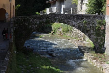 Lake Como river and bridge