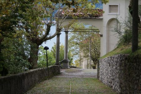 Steep uphill path to Sacro Monte di Ossuccio