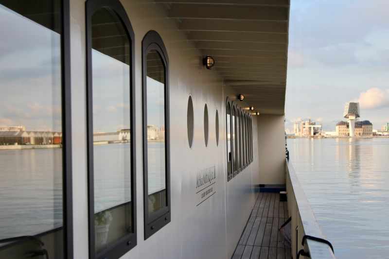 River cruising through the Low Countries: our barge in Antwerp 