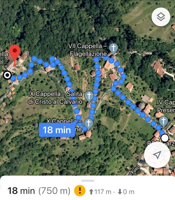 Sacro Monte di Ossuccio walking map