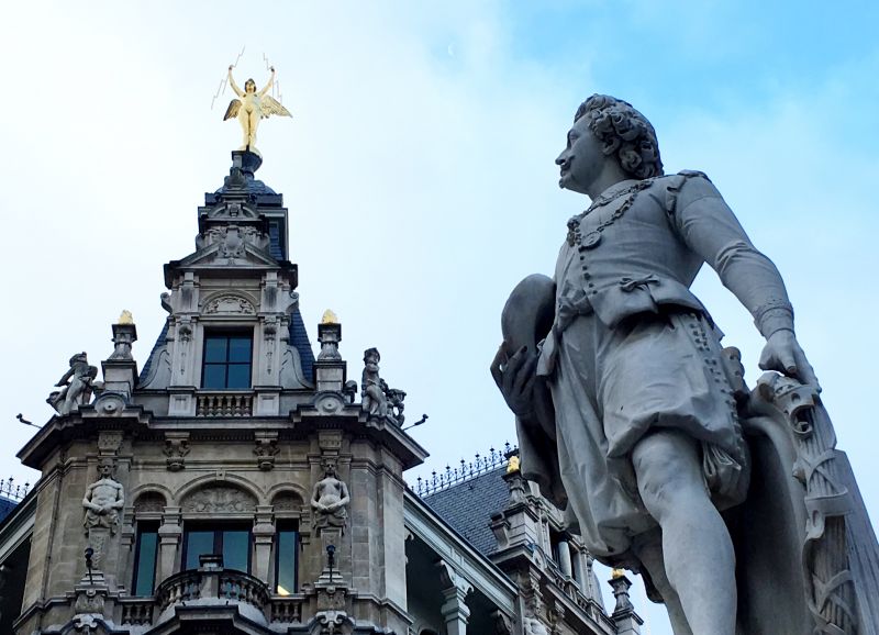 River cruising in Belgium: Antoon van Dyck statue, Antwerp