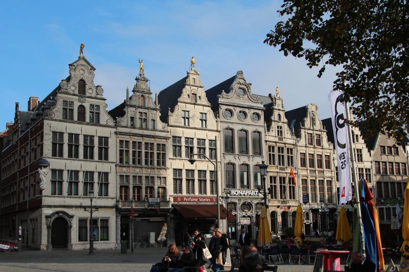Antwerp, Belgium: old town guildhouses