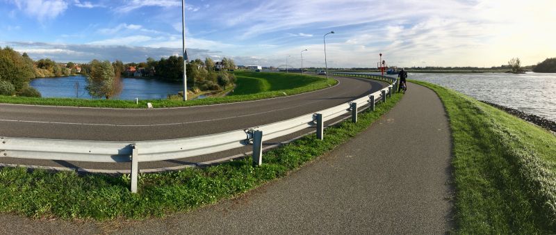 Riverside dike in Ablasserdam, Netherlands