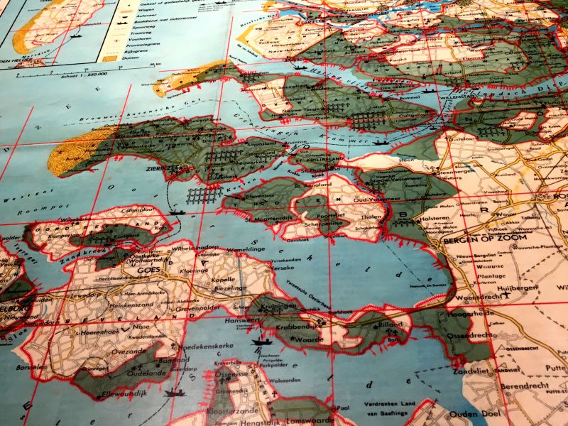 Netherlands dikes and polders map, Watersnoodmuseum