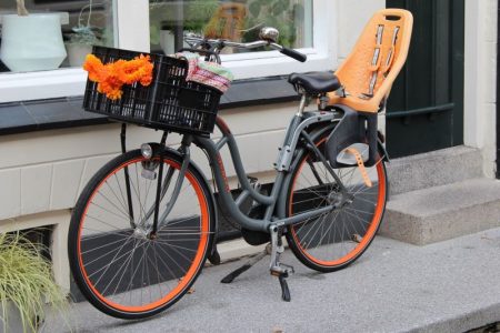 Orange and black bike