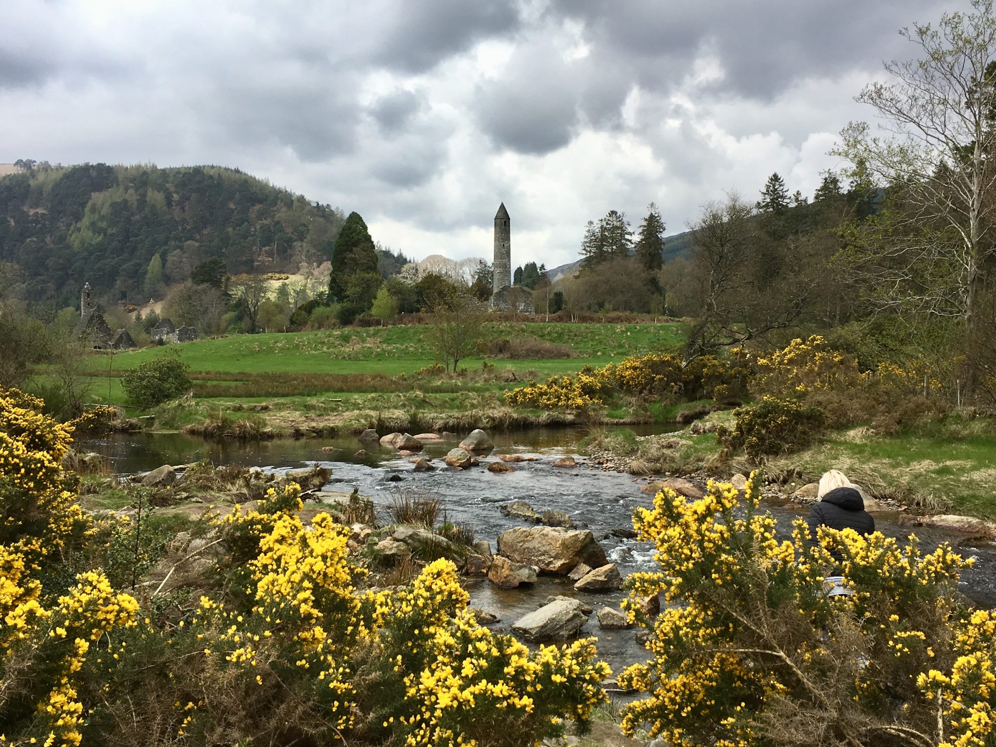 Glendalough, St. Kevin's Church and round stone tower Glendalough, St. Kevin's Church and round stone tower