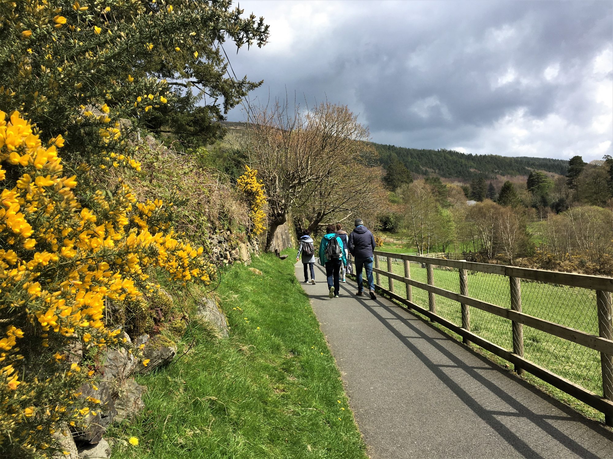Hiking in Glendalough, Wicklow Mountains Hikers in Glendalough, Wicklow Mountains