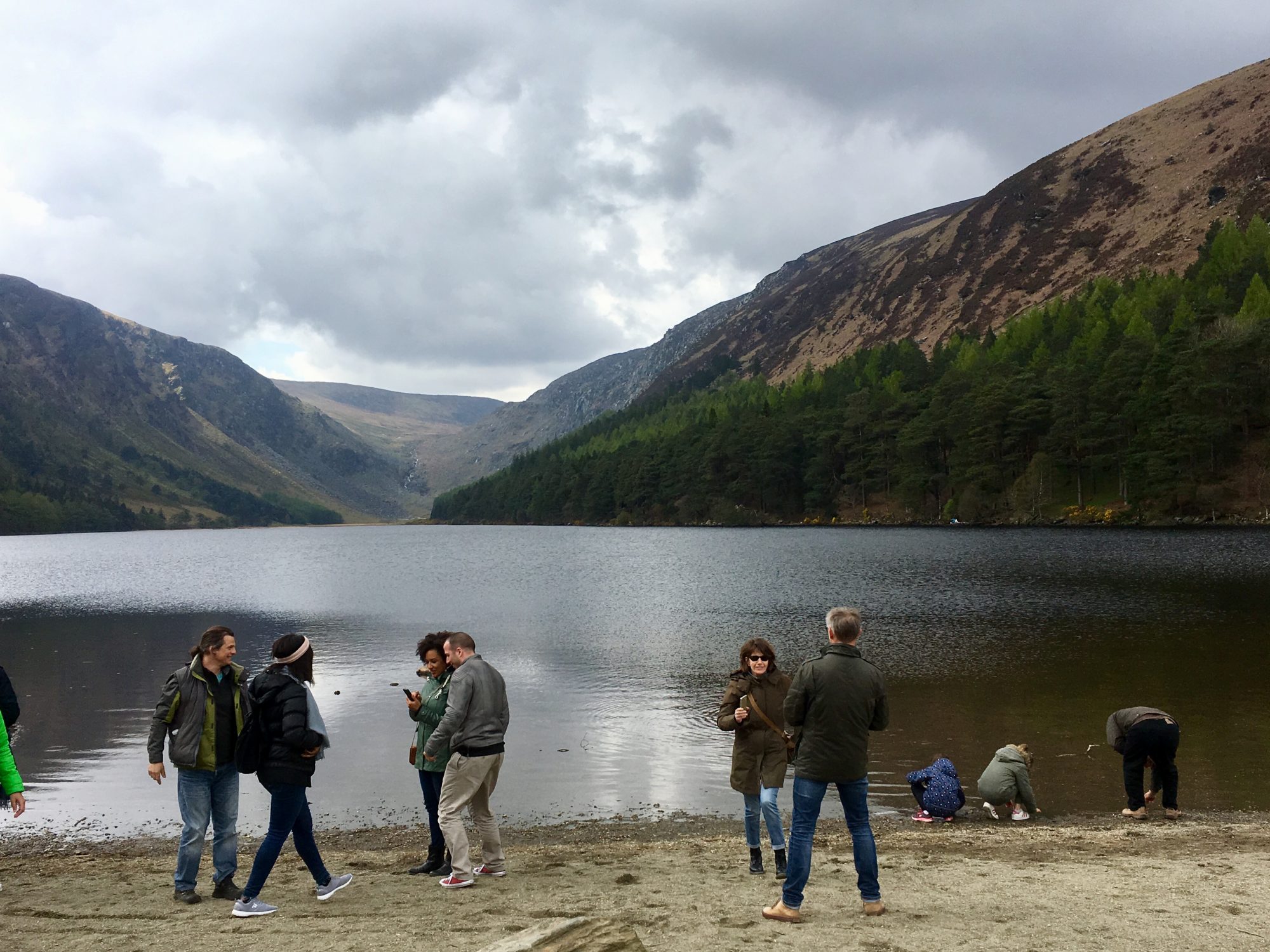 Tourists visiting Glendalough, Wicklow Mountains Visiting Glendalough, Wicklow Mountains