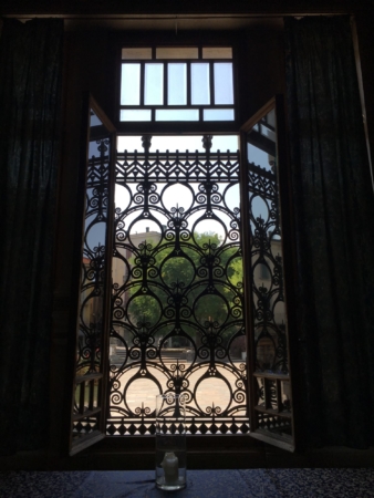 Iron window of Salsomaggiore Baths, Italy
