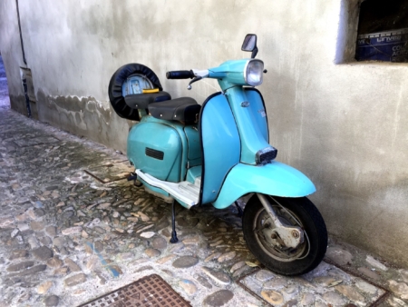 Italy's prettiest villages, a Brisighella vespa