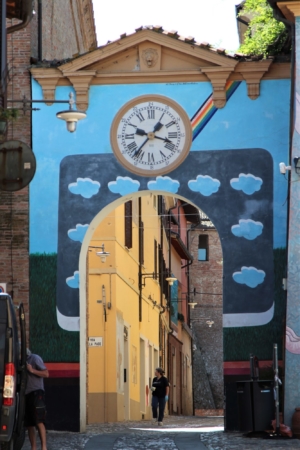 One of the painted arches of Dozza, Emilia Romagna