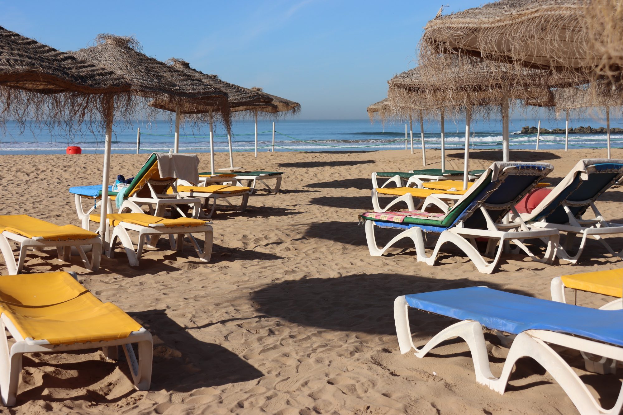 Agadir's January weather Agadir beach sun loungers