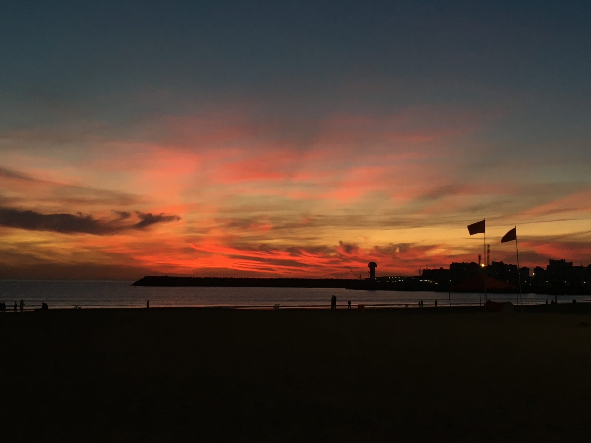 Agadir sunset seen from the ocean shore Agadir sunset seen from the ocean shore