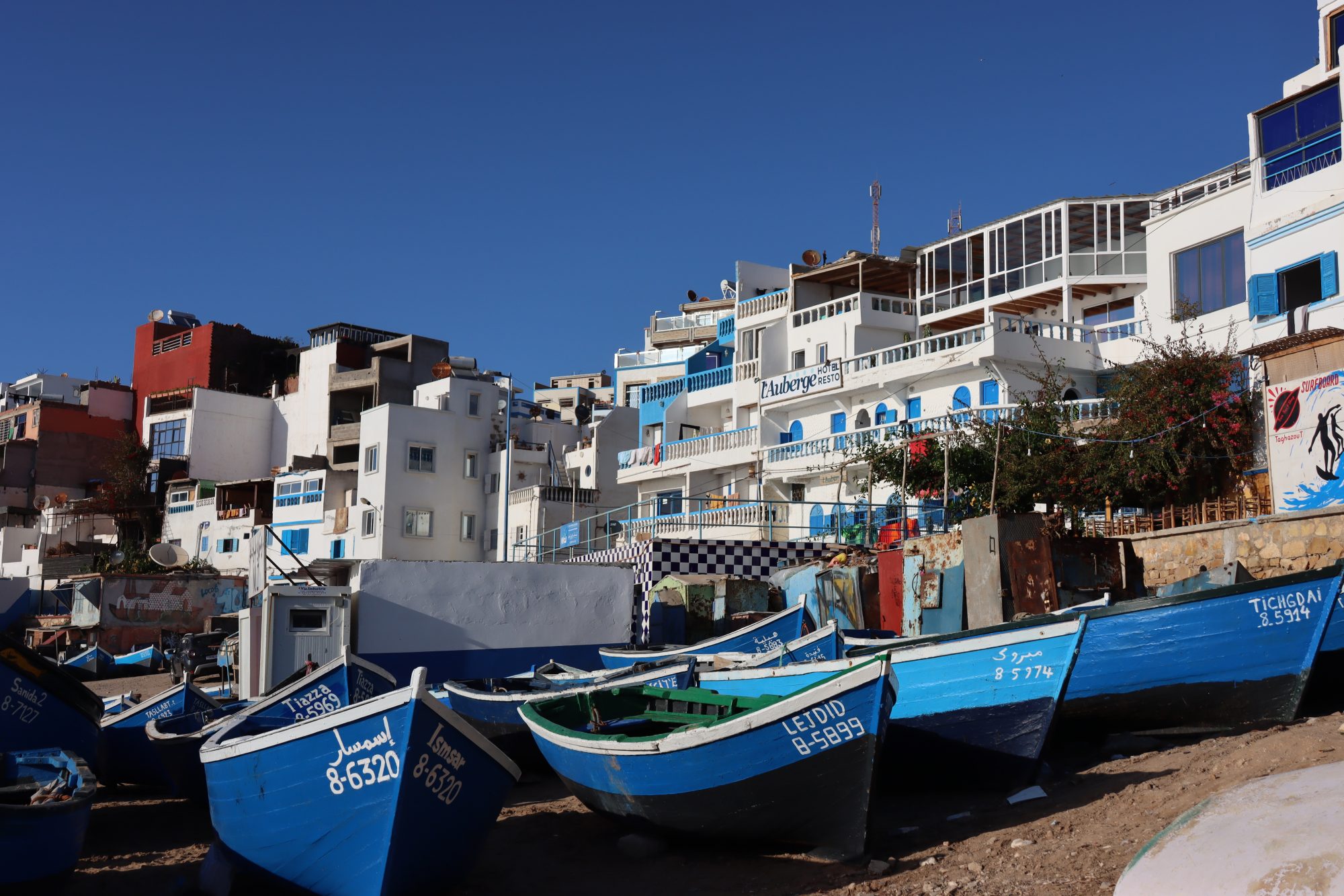 Blue fishing boats of Morocco Blue fishing boats of Morocco
