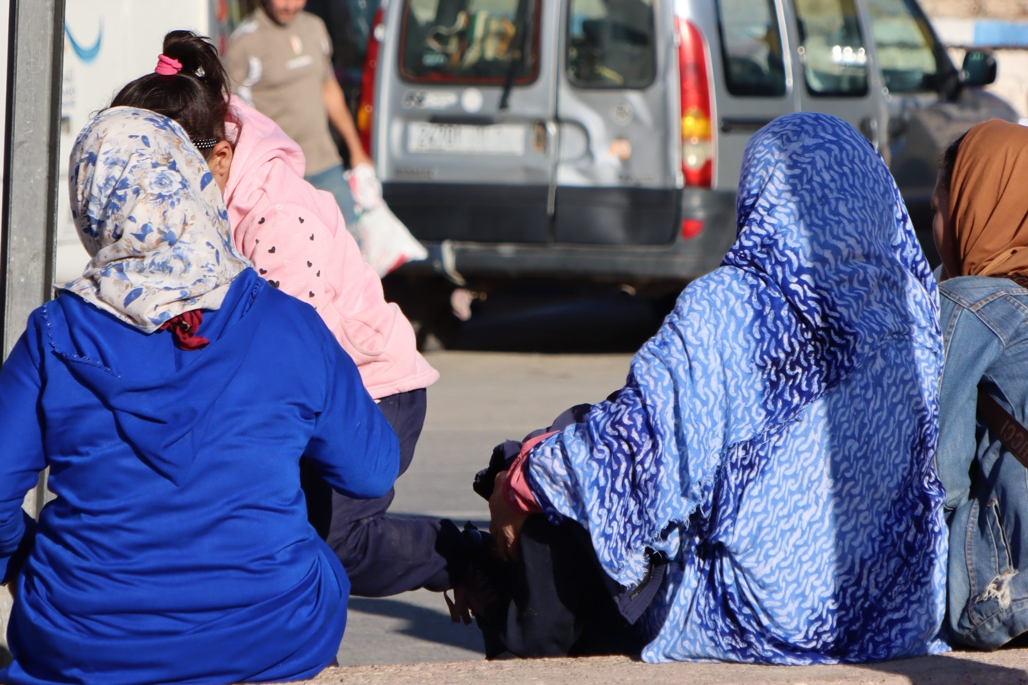 Moroccan women waiting for the bus Moroccan women waiting for the bus