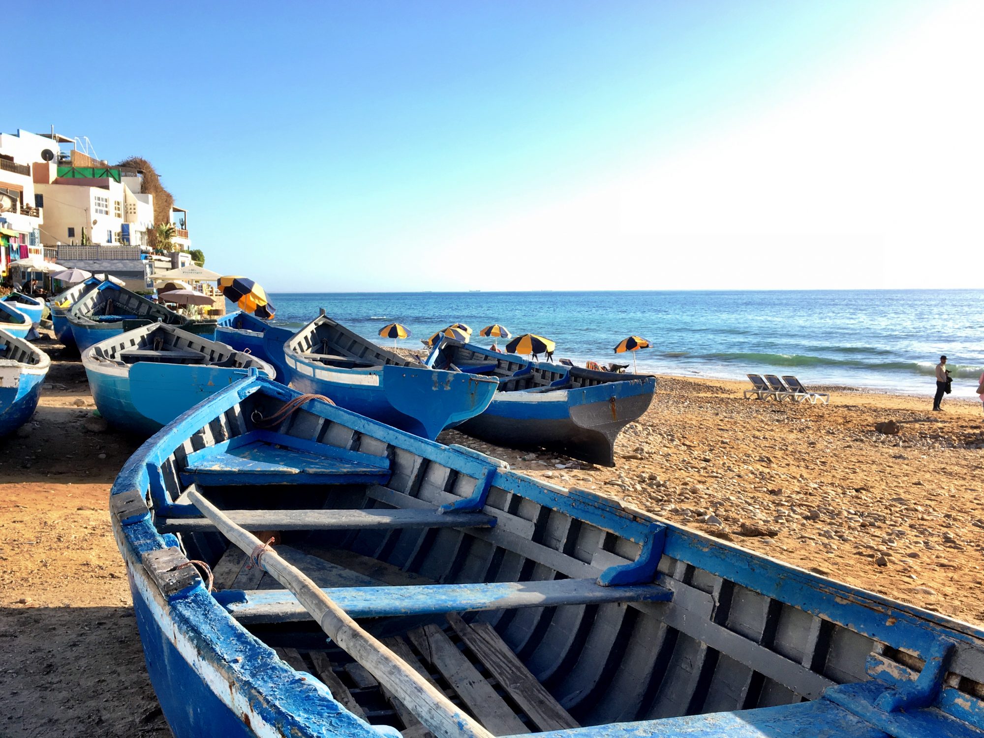 Blue fishing boats of Morocco Blue fishing boats of Morocco