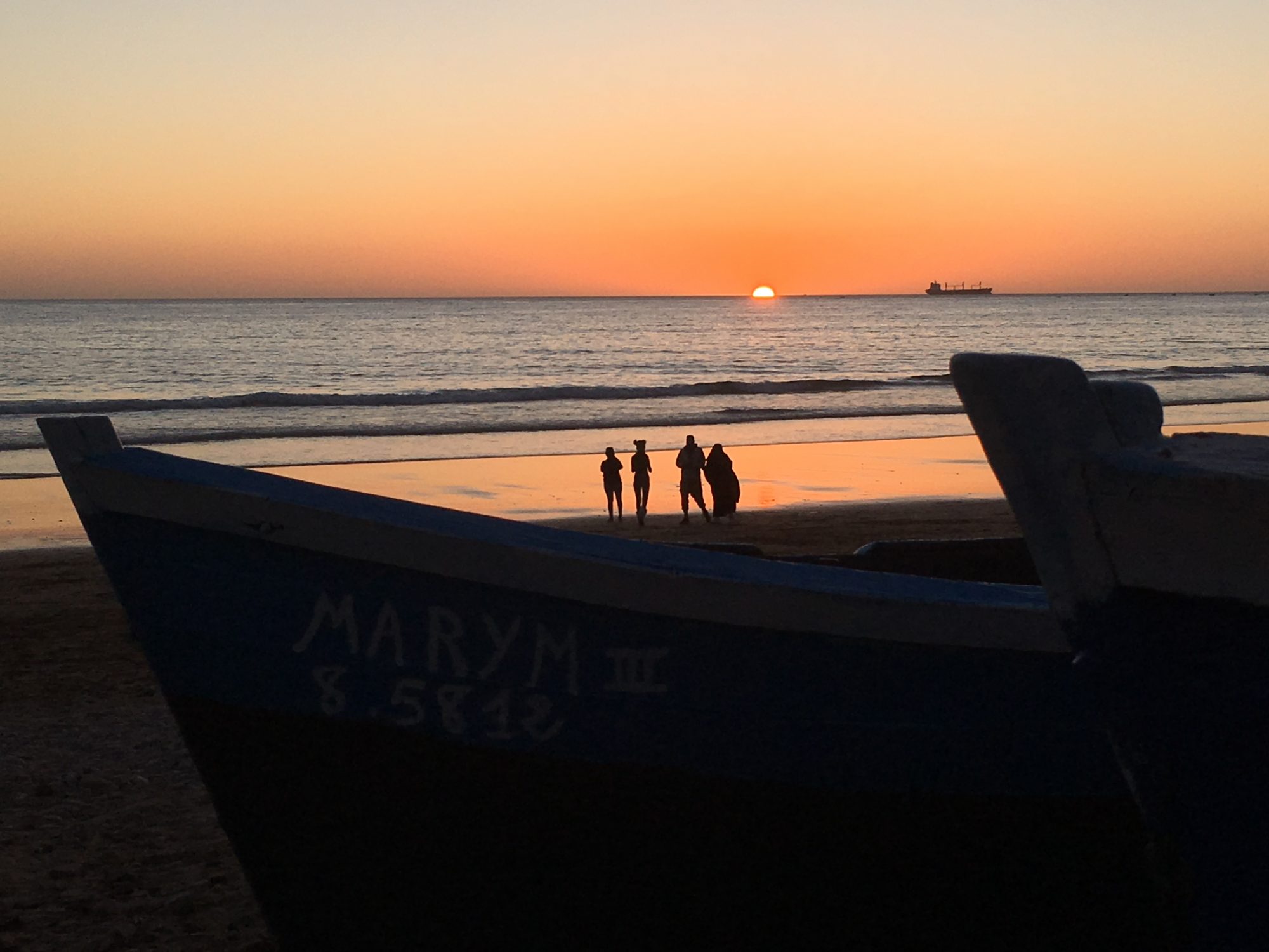 Taghazout sunset and fishing boats Taghazout sunset and fishing boats