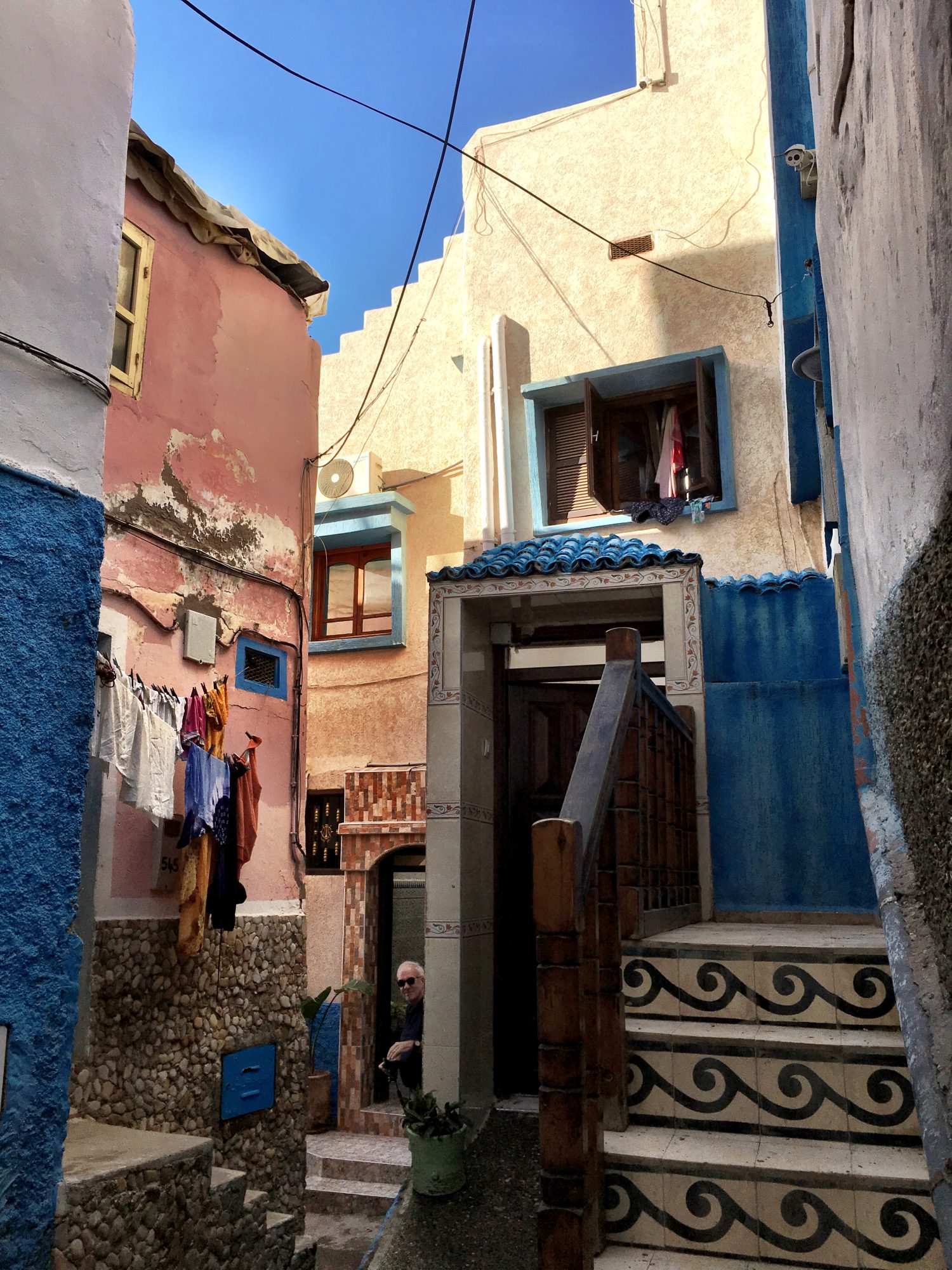Moroccan pink and blue shades Moroccan pink and blue shades