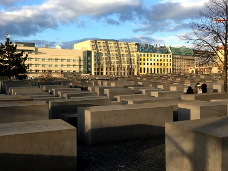 Visitors at the Berlin Holocaust Memorial
