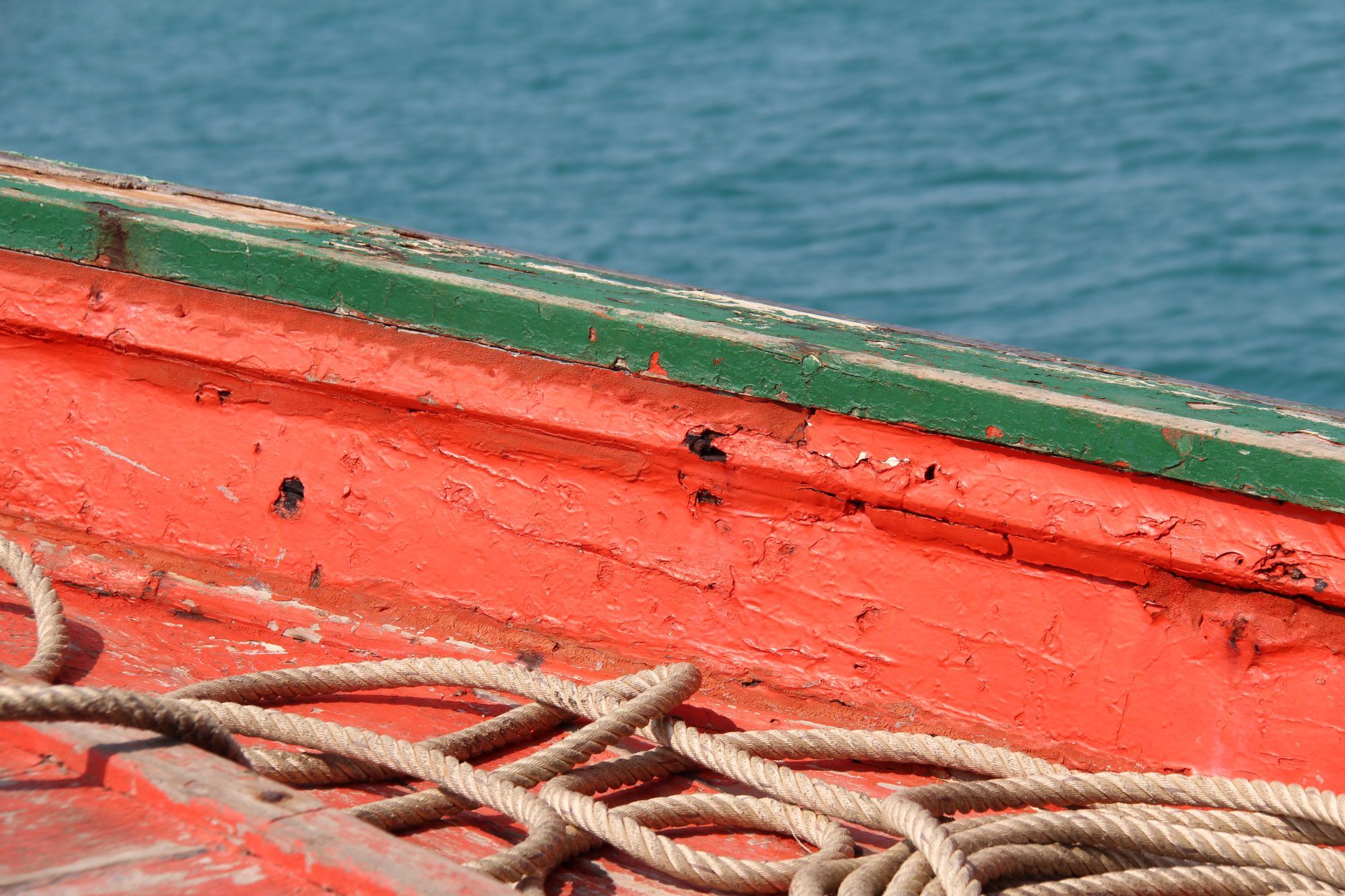 Strong colors of a Thai fishing boat