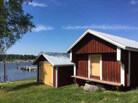 Boat sheds in Strömsö, north of Vasa, Finland