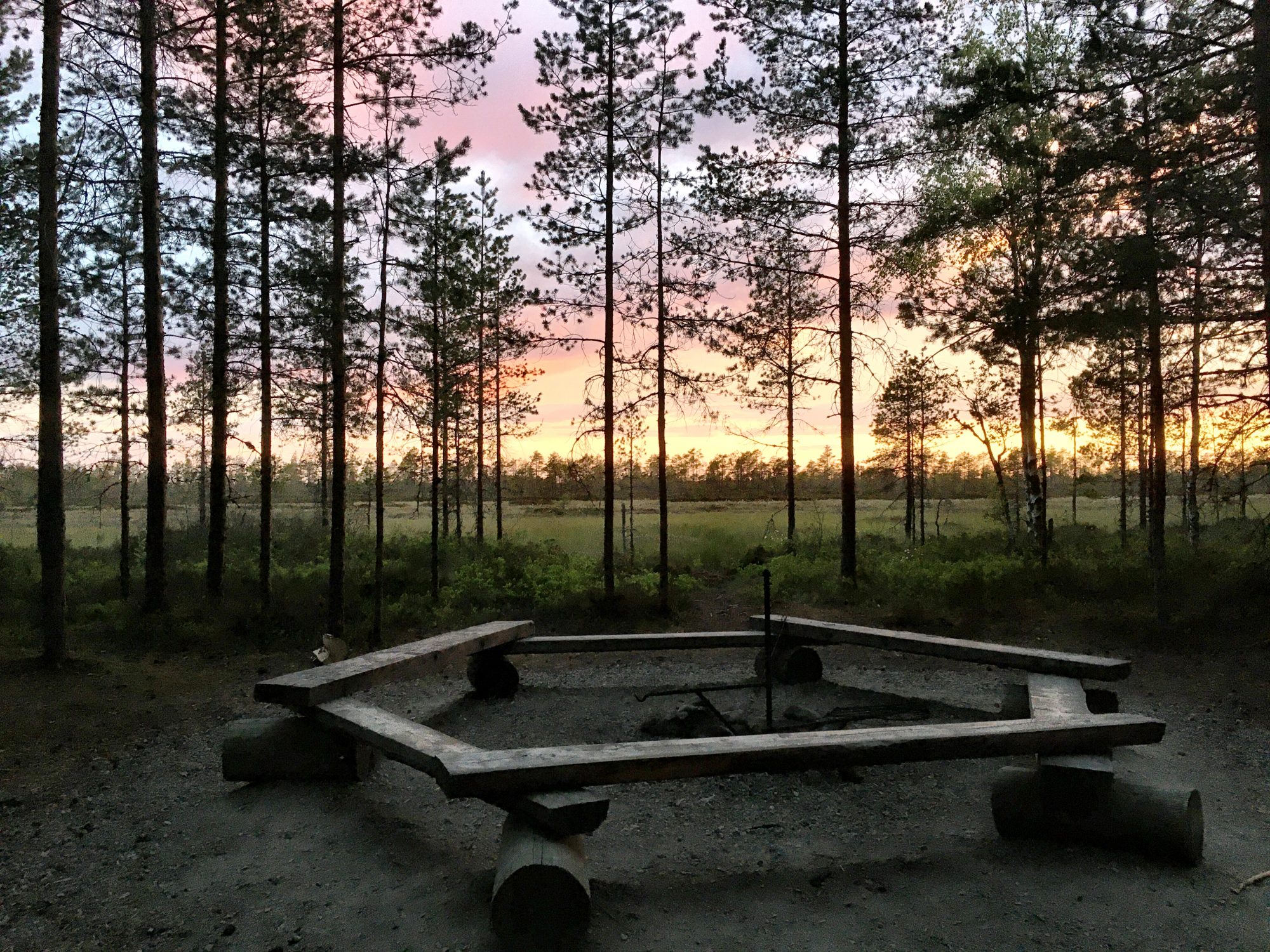 Nummikangas campsite, Kauhaneva-Pohjankangas National Park Campfire in Kauhaneva-Pohjankangas National Park