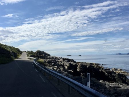 Drive through the Lofoten Islands: road to Henningsvær