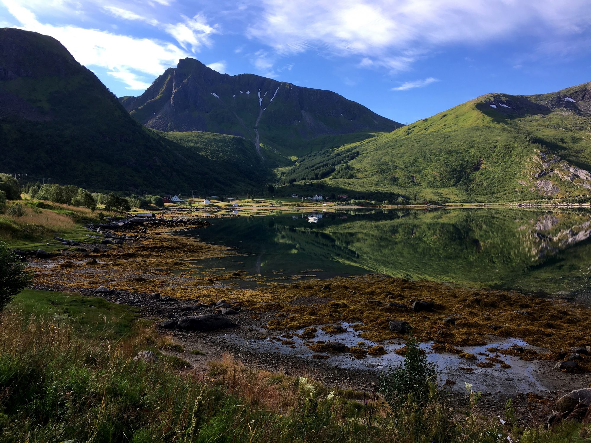 A Lofoten village, Norway Motorhome drive through the Lofoten Islands: a Lofoten village