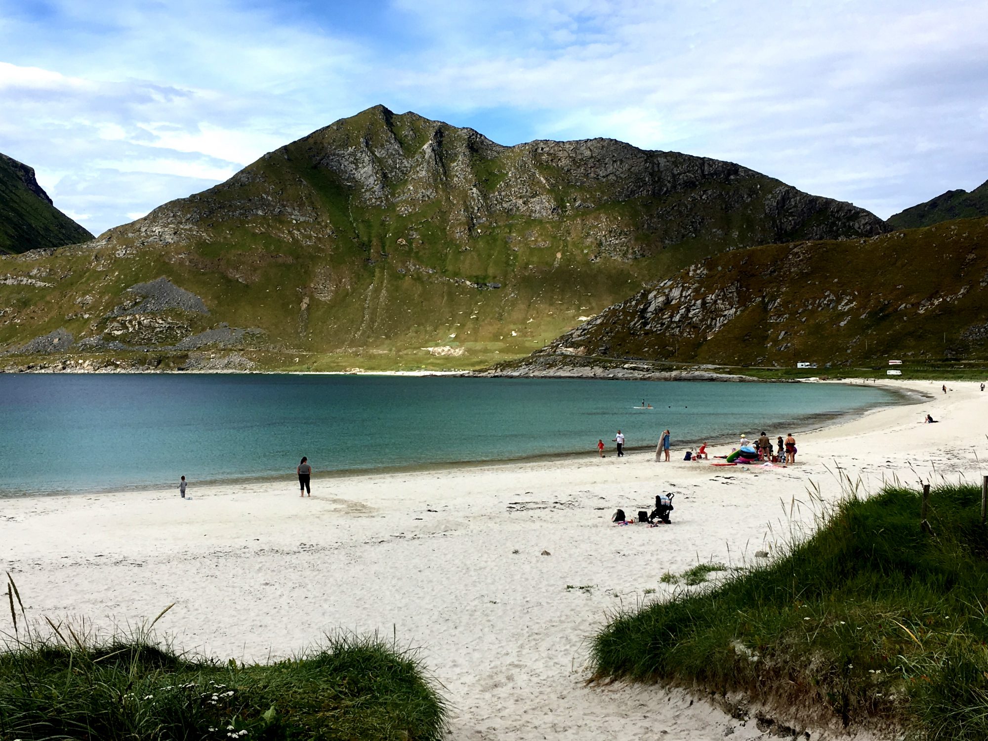 Sunbathers at Hauglandstranda, Lofoten Sunbathers at Hauklandstranda, Lofoten