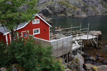 Nusfjord fishing hut on poles, Lofoten