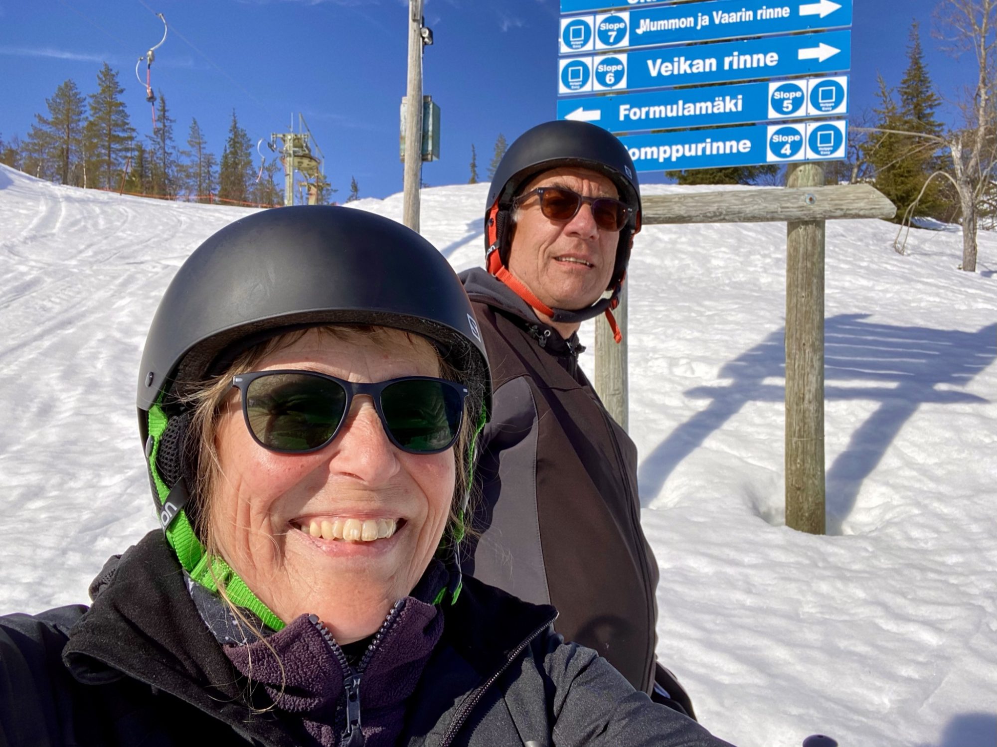 Downhill skiing in Ylläs, Lapland