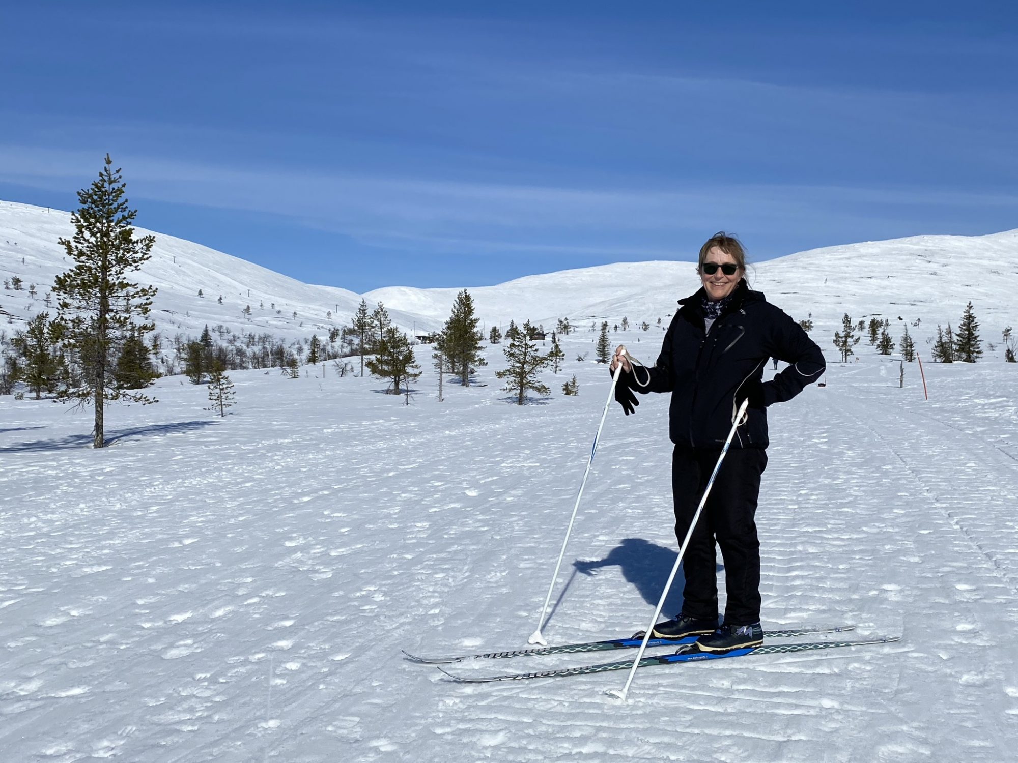 Skiing on snowy trails, Pallas, Lapland