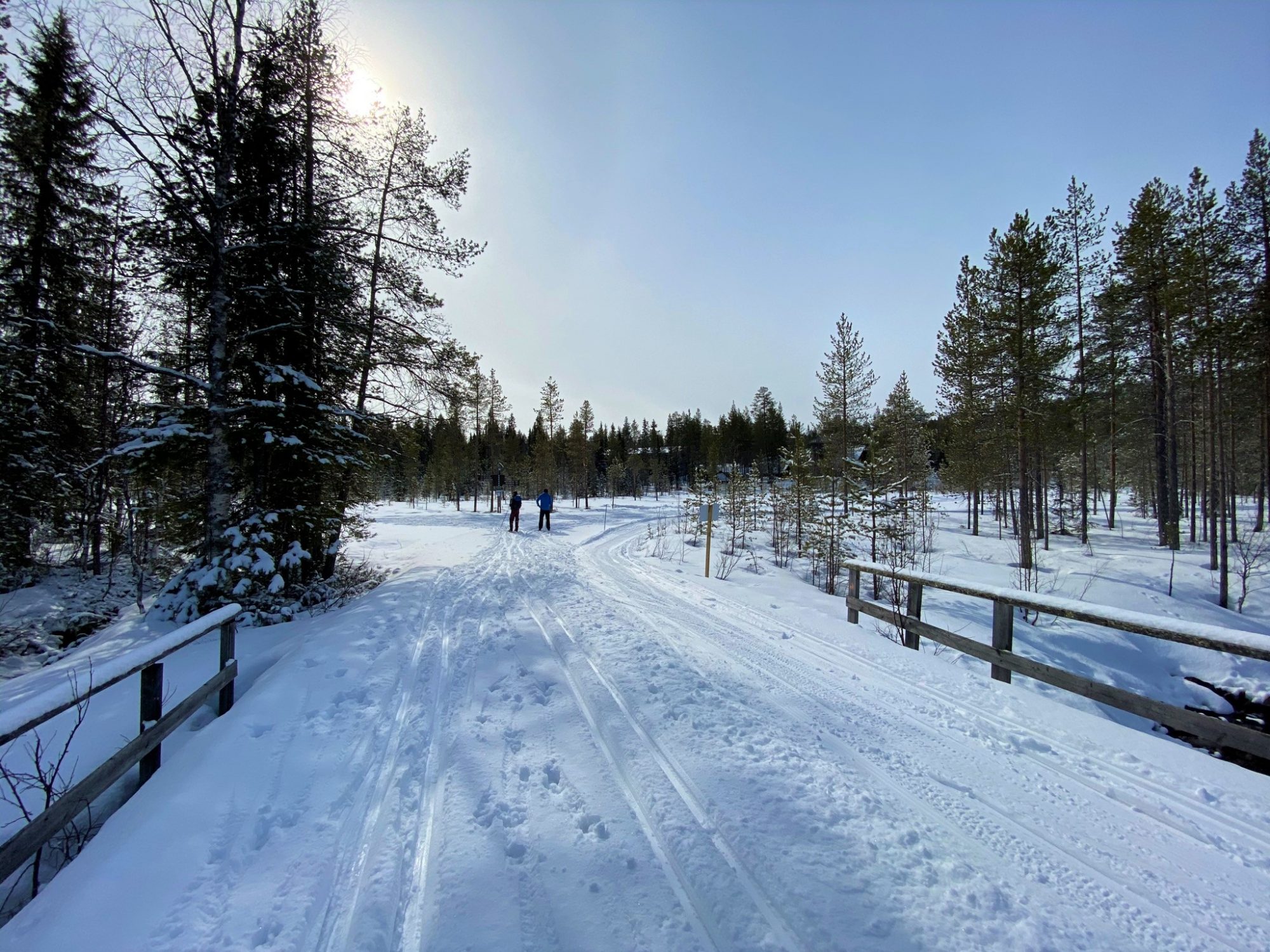 Arctic Lapland spring: crossing a mountain river