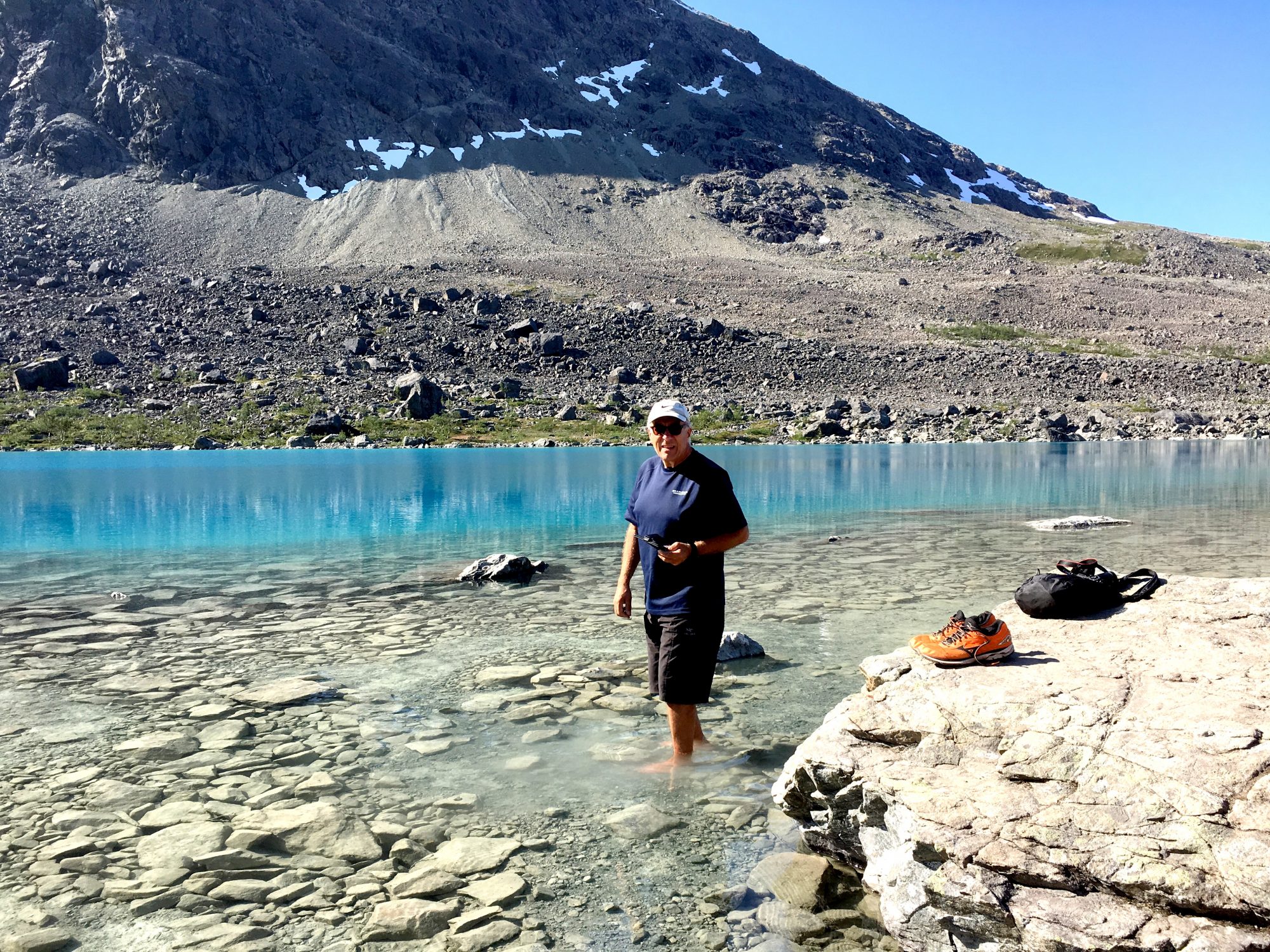 Trying the Blue Lake water Hike to the Blue Lake, Lyngen, Norway