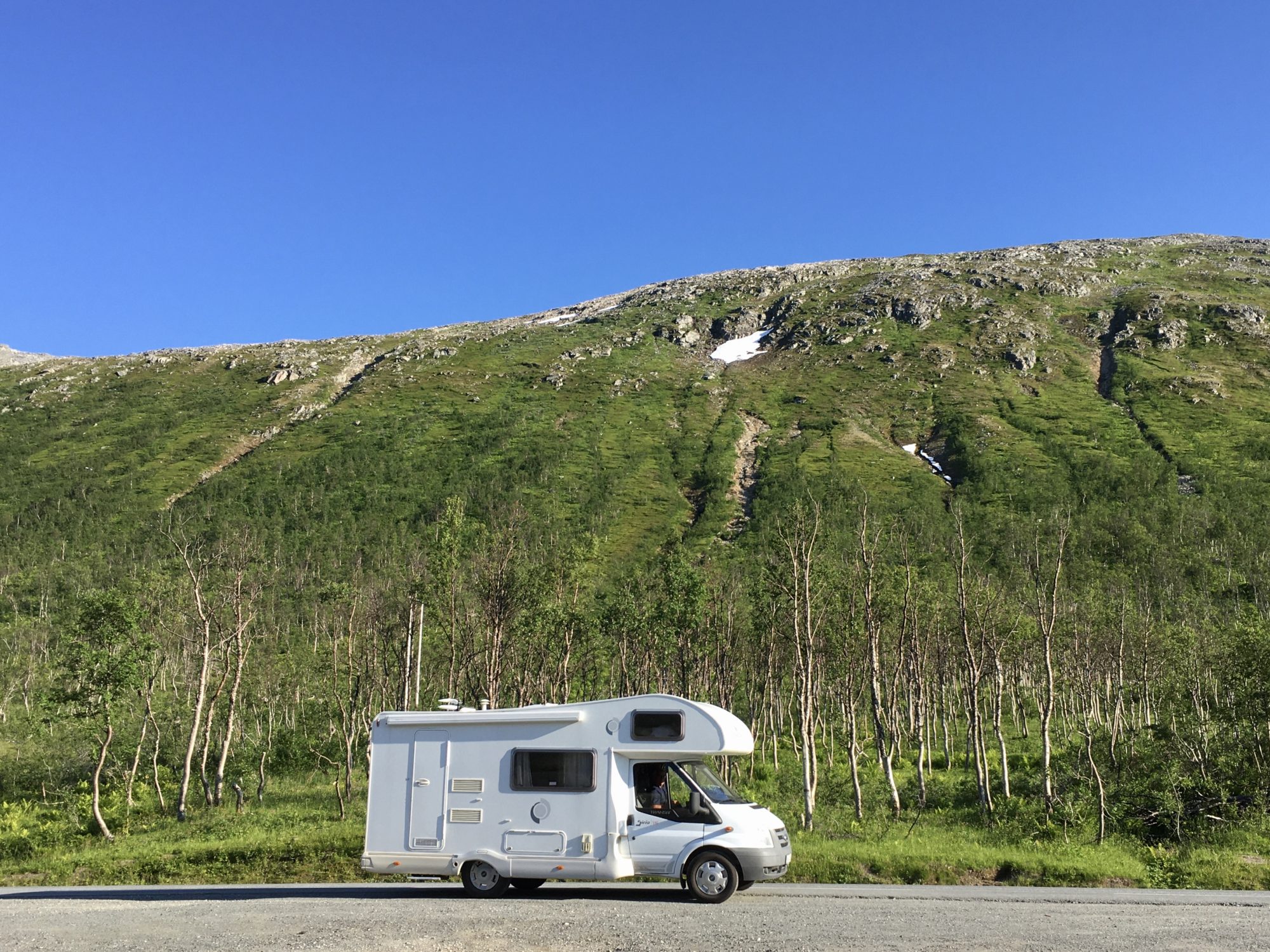 Norway by motorhome: driving through Kvaløya, Tromsø Norway by motorhome: driving through Kvaløya, Tromsø