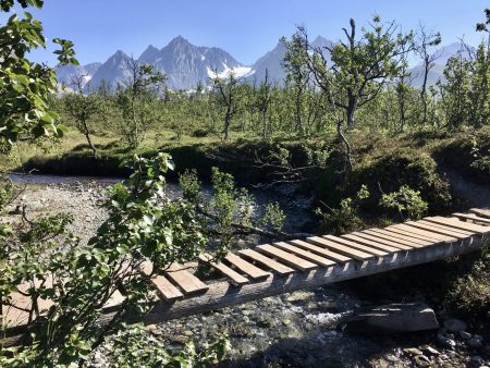 River crossing, Blue Lake Hike, Norway