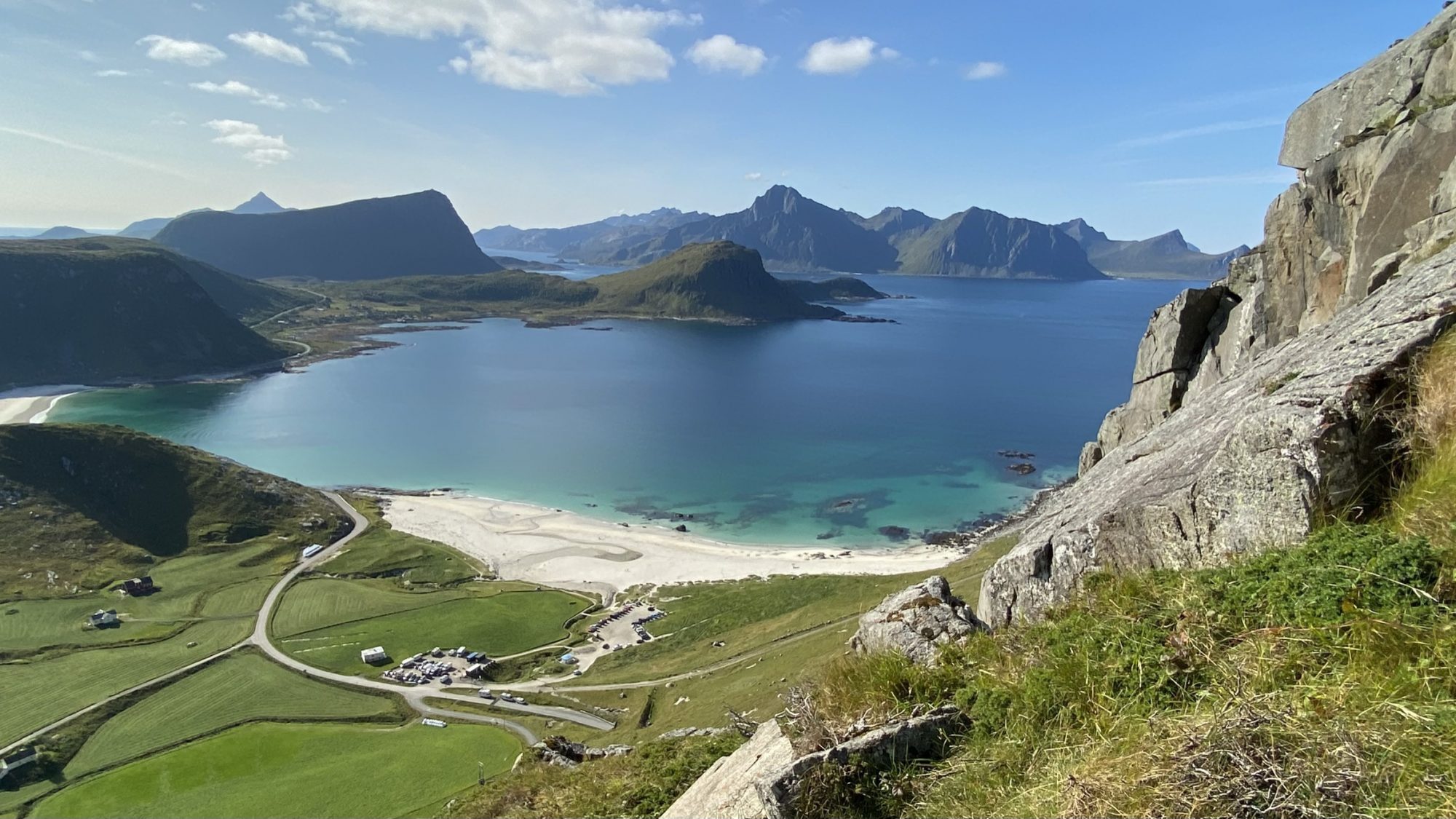 Haukland Beach from Mannen