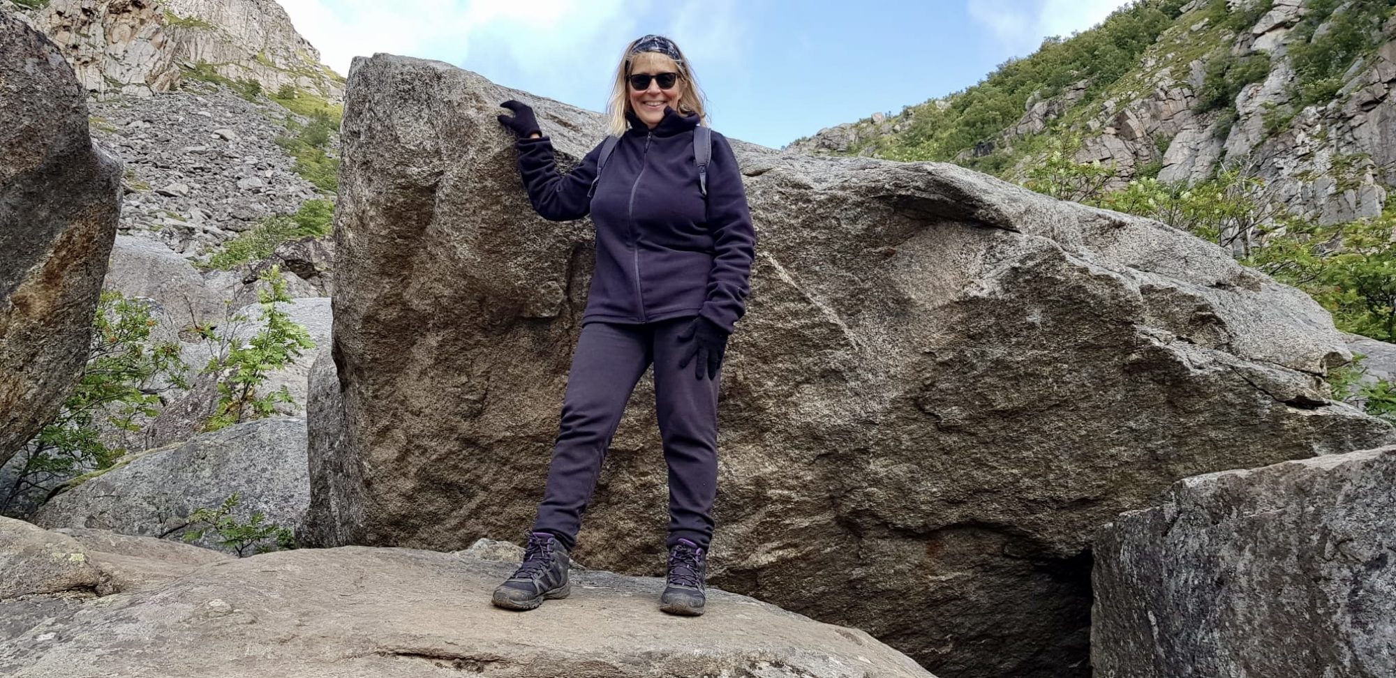 Hiking a rocky path: Heia, Henningsvaer
