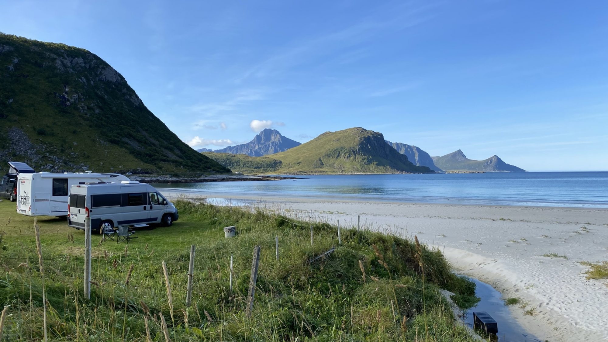 Motorhomes at Vik, Hauklandsstranda