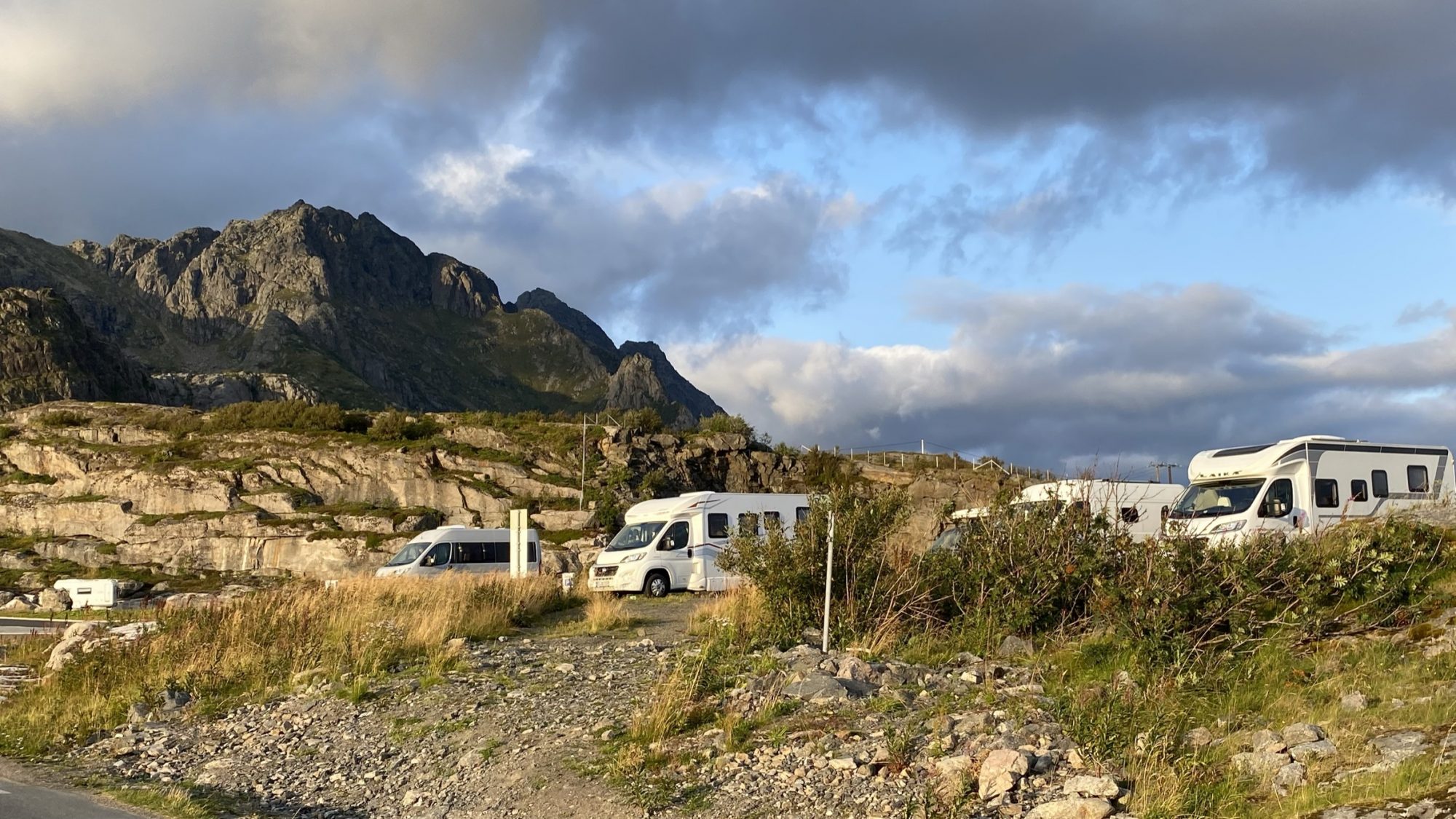 Motorhomes by the Henningsvaer road