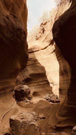 Curved rock walls of the canyon Barranco de las Vacas