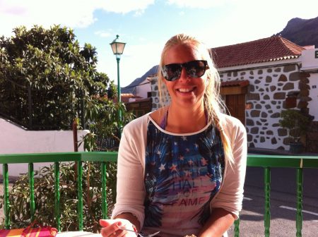 Having a coffee in Fataga, Gran Canaria
