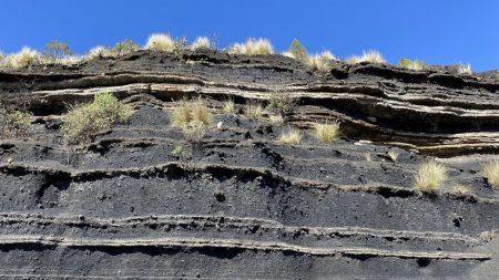 Volcanic wall of Caldera de Bandama, Gran Canaria east coast drive