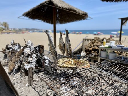 Preparing fish, Senda Litoral, Mijas