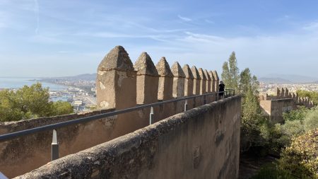 Thick walls of the Castle of Gibralfaro, Malaga