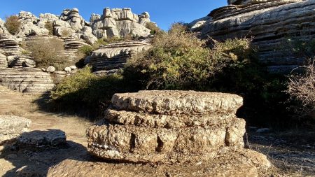 Torcal de Antequera piled limestone rocks